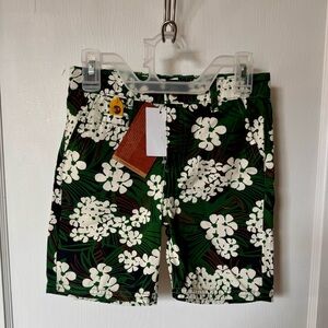 Boys Shorts - Size 6 - Appaman - floral white and green - NWT